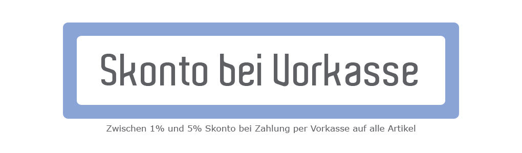 Skonto bei Vorkasse auf alle Artikel